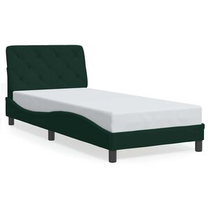 vidaXL Cadre de lit sans matelas vert foncé 90x200 cm velours