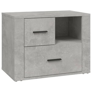 vidaXL Table de chevet Gris béton 60x36x45 cm Bois d'ingénierie