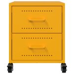 vidaXL Tables de chevet 2 Pièces jaune moutarde 36x39x43 5 cm acier