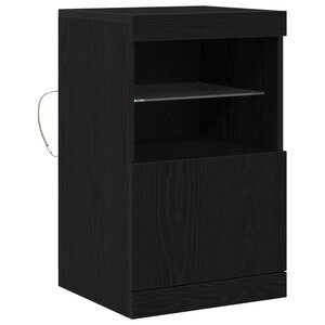 Buffet vidaXL avec éclairage LED Chêne noir 41x37x67 cm