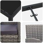 vidaXL Ensemble de salle à manger pour jardin 3 Pièces Gris Poly rotin