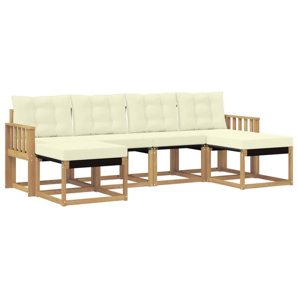 vidaXL Ensemble de canapés d'extérieur 6 pc Blanc et crème