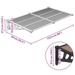 vidaXL Auvent de porte Noir 152 5x90 cm Polycarbonate