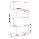 vidaXL Étagère séparatrice de pièce à 4 niveaux vieux bois 70x24x129cm