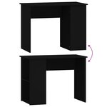 Bureau table poste de travail meuble d'ordinateur informatique étude 100 x 55 x 75 cm bois d'ingénierie noir 02_0023891