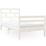 vidaXL Cadre de lit sans matelas blanc 90x190 cm bois massif