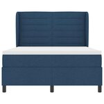 vidaXL Lit à ressorts avec matelas Bleu 140 x 190 cm tissu