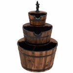 vidaXL Fontaine à eau avec pompe 60x60x94 cm Bois de sapin massif