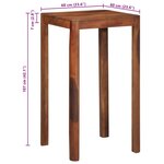 VidaXL Table de bar 60 x 60 x 107 cm bois massif d'acacia