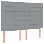 vidaXL Tête de lit LED avec bandes LED Gris clair 160 cm tissu