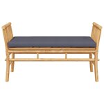 Banc de jardin vidaXL avec coussin en bambou de 110 cm