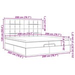 VidaXL Cadre de lit ottoman et matelas gris clair 200x200cm tissu