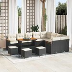 vidaXL Ensemble de canapé de jardin 13 Pièces Noir Poly rotin