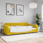 vidaXL Lit de repos sans matelas jaune 100x200 cm velours