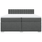 vidaXL Sommier à lattes de lit avec matelas Gris foncé 200x200cm Tissu