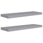 vidaXL Étagères murales flottantes 2 Pièces gris 80x23 5x3 8 cm MDF