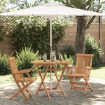 vidaXL Ensemble Bistro de Jardin Pliable 3 Pièces en Bois Massif d'Acacia