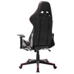 vidaXL Chaise de jeu avec repose-pied Noir et bordeaux Cuir artificiel