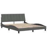 vidaXL Cadre de lit sans matelas gris foncé 160x200 cm tissu