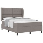 vidaXL Lit à ressorts avec matelas Taupe 140 x 190 cm tissu
