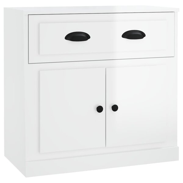 vidaXL Buffet blanc brillant 70x35 5x67 5 cm bois d'ingénierie