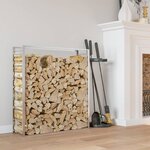 vidaXL Portant de bois de chauffage 110x28x116 cm acier inoxydable