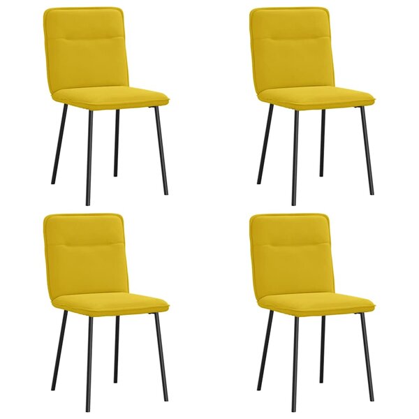 vidaXL Chaises à manger lot de 4 jaune velours