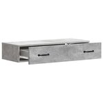 vidaXL Table d'appoint murale Gris béton 87 5 x 34 5 x 17 cm