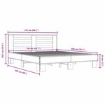 vidaXL Cadre de lit chêne sonoma 150x200 cm bois d'ingénierie et métal