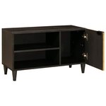 vidaXL Meuble TV Noir et or 80 x 33 x 46 cm bois de manguier massif