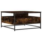 vidaXL Table basse chêne fumé 80x80x45 cm bois d'ingénierie