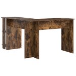 vidaXL Bureau d'angle avec rangement en chêne fumé 140x113 5x75cm