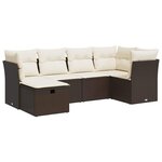 vidaXL Salon de jardin avec coussins 6 Pièces marron résine tressée