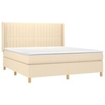 vidaXL Sommier à lattes de lit avec matelas Crème 180x200 cm Tissu