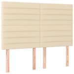 vidaXL Tête de lit à LED Crème 144x5x118/128 cm Tissu