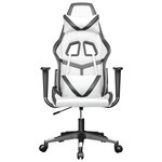 vidaXL Chaise de jeu de massage Blanc et noir Similicuir