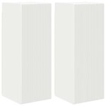 vidaXL Meuble TV mural 2 Pièces Blanc 30 x 31 x 80 cm Bois d'ingénierie