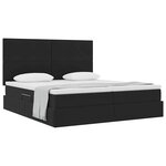 vidaXL Lit de Rangement avec tête de lit Noir 180 x 200 cm Velours