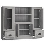 vidaXL Buffets 3 Pièces sonoma gris bois d'ingénierie