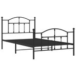 vidaXL Cadre de lit métal avec tête de lit/pied de lit noir 107x203 cm