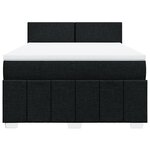 vidaXL Sommier à lattes de lit avec matelas Noir 140x190 cm Tissu