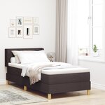 vidaXL Lit à ressorts avec matelas Marron foncé 90 x 200 cm bois