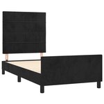 vidaXL Cadre de lit avec tête de lit Noir 100x200 cm Velours