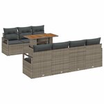 vidaXL Ensemble de canapé de jardin avec coussin 8 Pièces Gris et marron