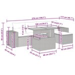 vidaXL Salon de jardin 6 Pièces avec coussins gris résine tressée