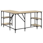 vidaXL Bureau chêne sonoma 139x139x75 cm bois d'ingénierie