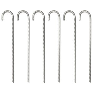vidaXL Piquets de tente 6 Pièces 37 cm Ø10 mm acier galvanisé