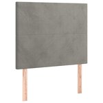 vidaXL Têtes de lit 2 Pièces Gris clair 90x5x78/88 cm Velours