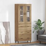 vidaXL Haut Armoire 2 Pièces Chêne artisanal Bois d'ingénierie