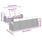vidaXL Ensemble de canapé de jardin 8 Pièces Beige  Crème 55 x 55 x 37 cm
